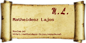 Matheidesz Lajos névjegykártya