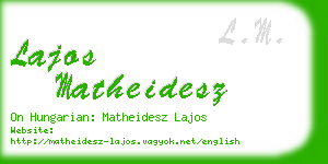 lajos matheidesz business card